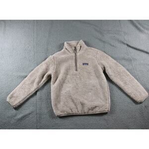 PATAGONIA Jacket Womens S Beige Brown Sherpa Fleece Pull Over 3/4 Zip